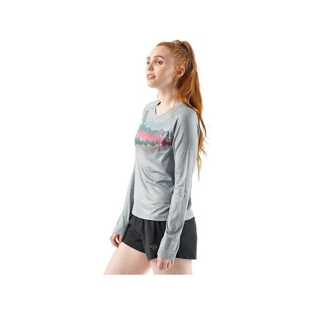 rabbit EZ Tee Long Sleeve Cropped Quarry Paint Running Top Size Large